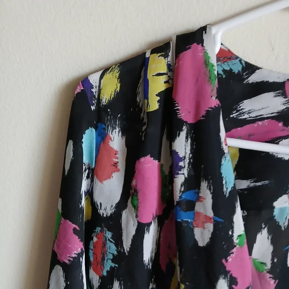 LIZ CLAIBORNE Faux Wrap Blouse Multicolor Size XL - Picture 5 of 11